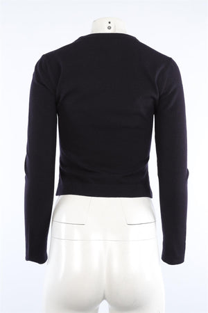 ALAÏA NAVY WOOL CARDIGAN FR 38 UK 10