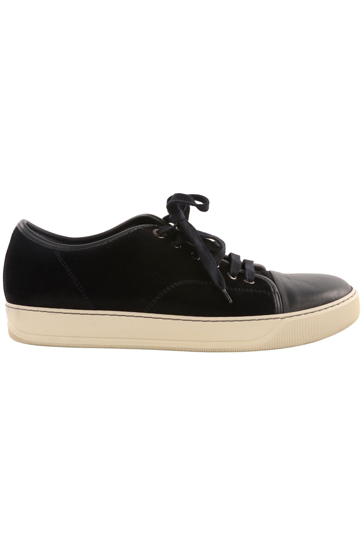 LANVIN NAVY MEN'S VELVET SNEAKERS EU 42 UK 8 US 9