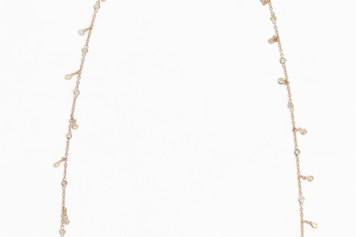 JACQUIE AICHE YELLOW GOLD AND PAVE DIAMOND BELLY CHAIN