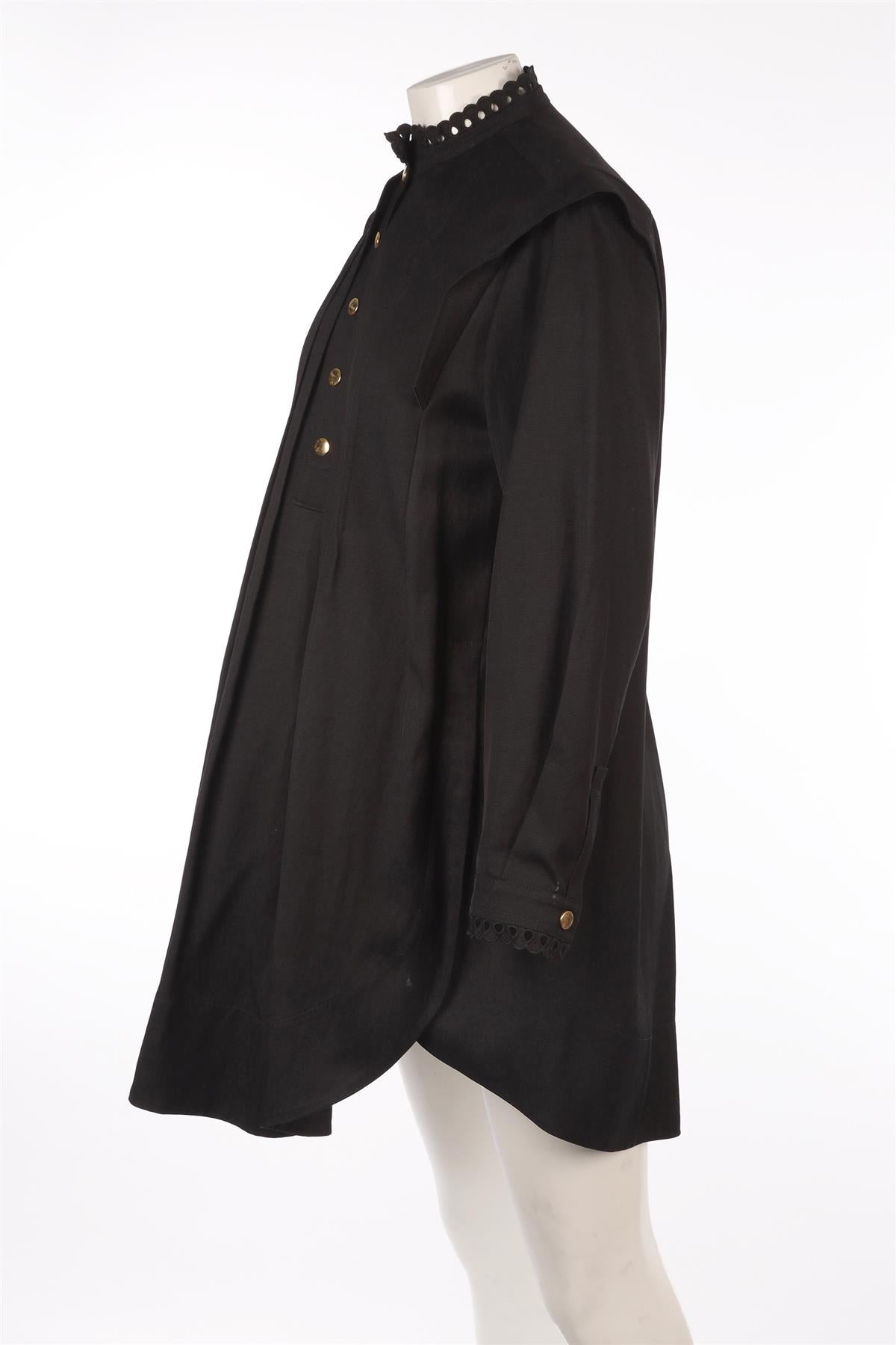 CHLOÉ BLACK LINEN MINI DRESS FR 38 UK 10
