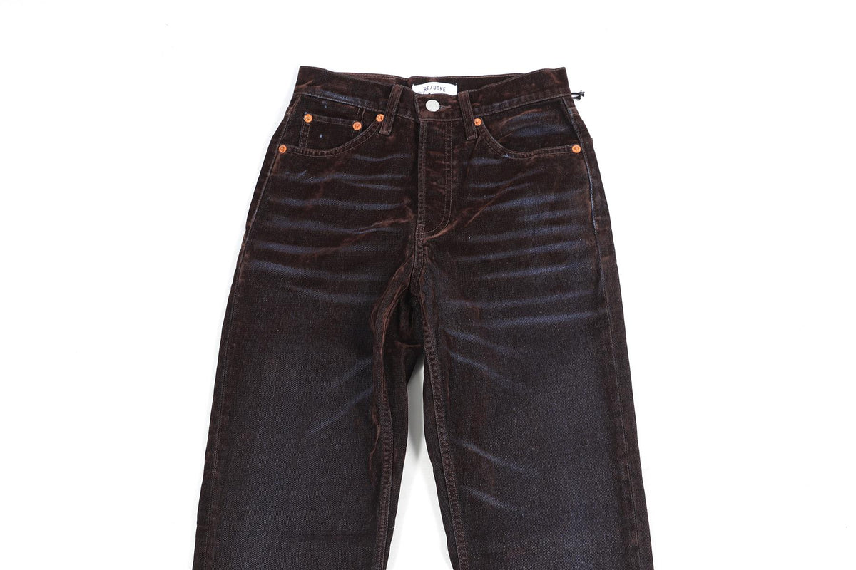 RE/DONE BROWN HIGH RISE STRAIGHT LEG JEANS W24 UK 6