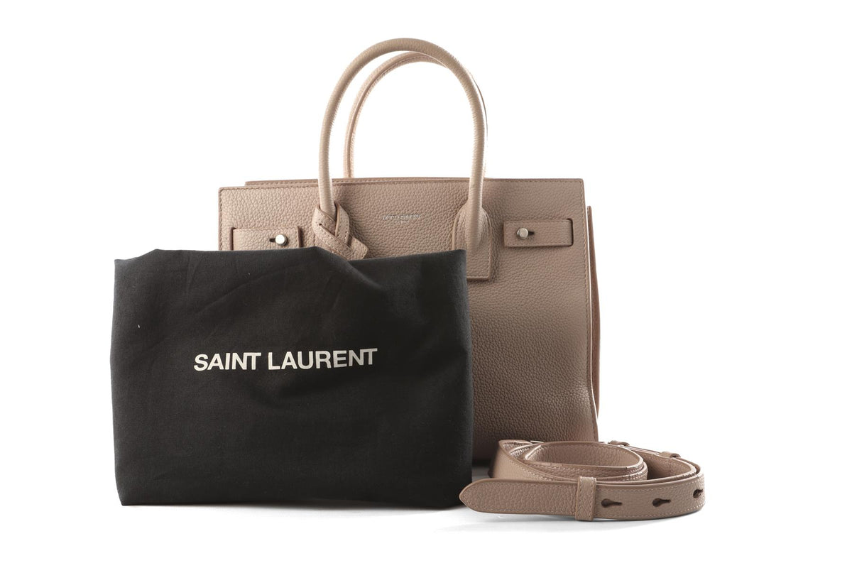 SAINT LAURENT PINK SAC DE JOUR BABY LEATHER TOTE BAG