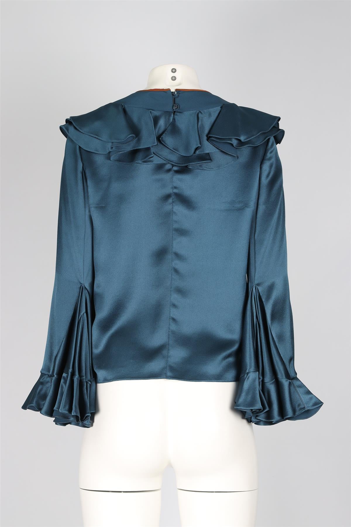 ROKSANDRA BLUE SILK TOP UK 10