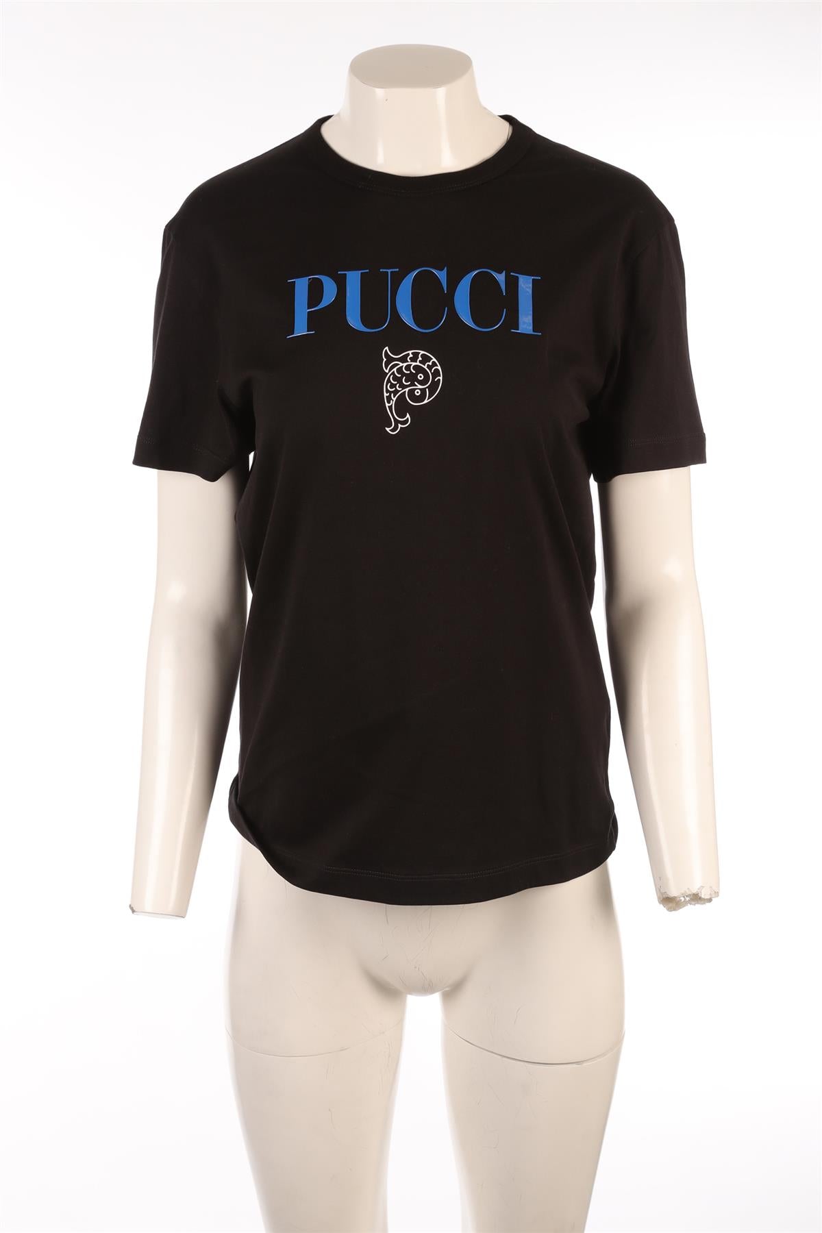 PUCCI BLACK COTTON T-SHIRT MEDIUM