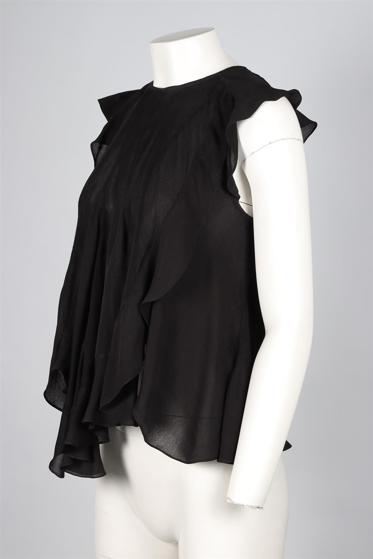 ISABEL MARANT BLACK SILK TOP FR 38 UK 10