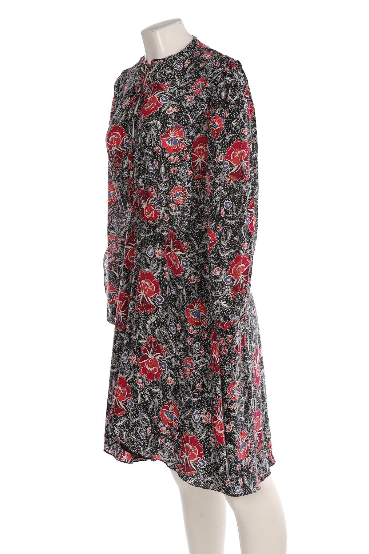 ISABEL MARANT ETOILÉ BLACK SILK MIDI DRESS FR 40 UK 12
