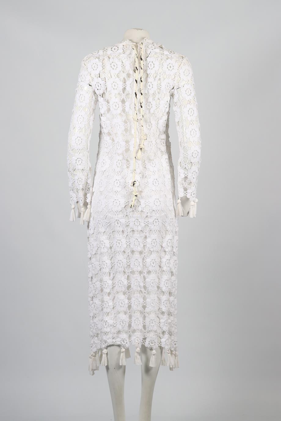 CHLOE CROCHET AND SILK MAXI DRESS FR 36 UK 8