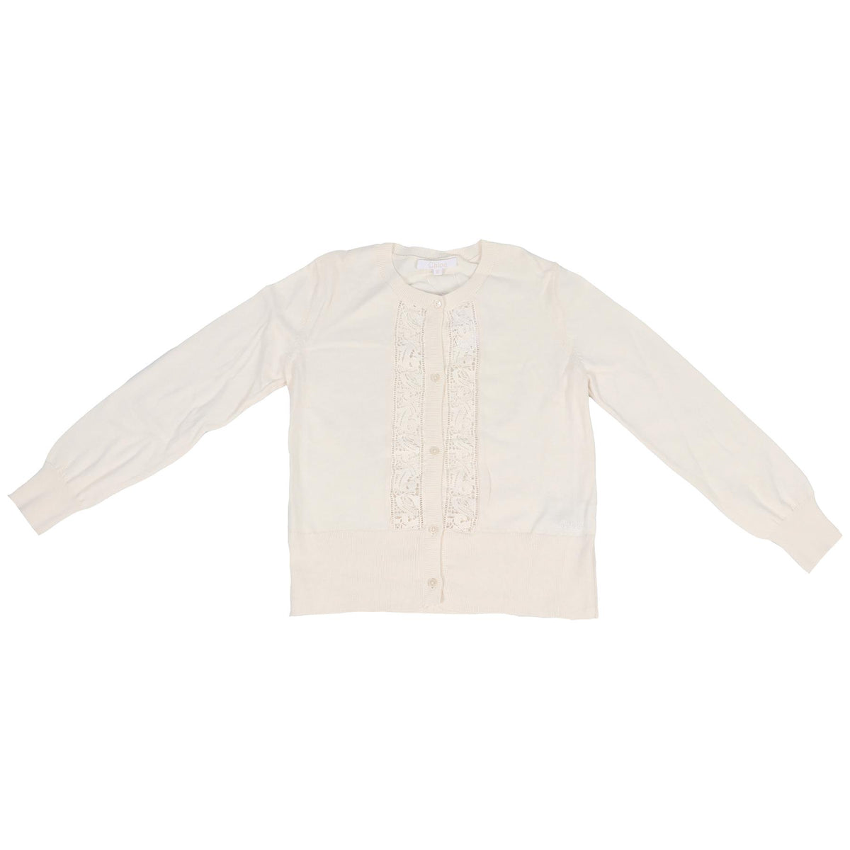 CHLOÉ  IVORY KIDS GIRLS COTTON CARDIGAN 8 YEARS
