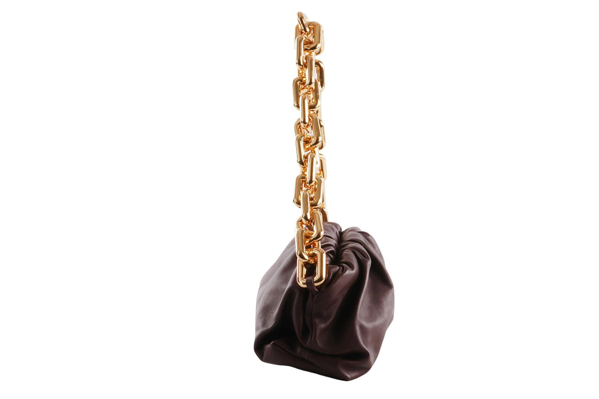 PURPLE THE CHAIN POUCH LEATHER SHOULDER BAG