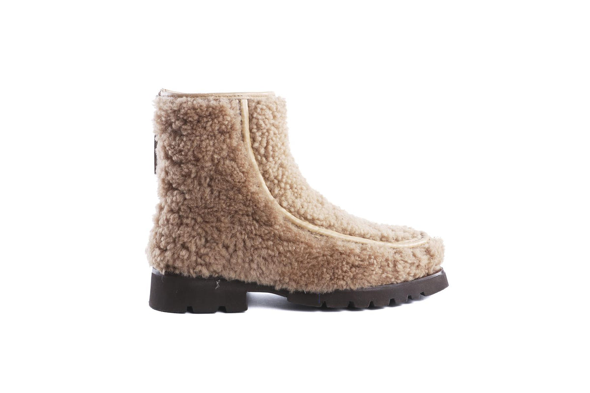 HEREU BROWN SHEARLING BOOTS EU 38 UK 5 US 8