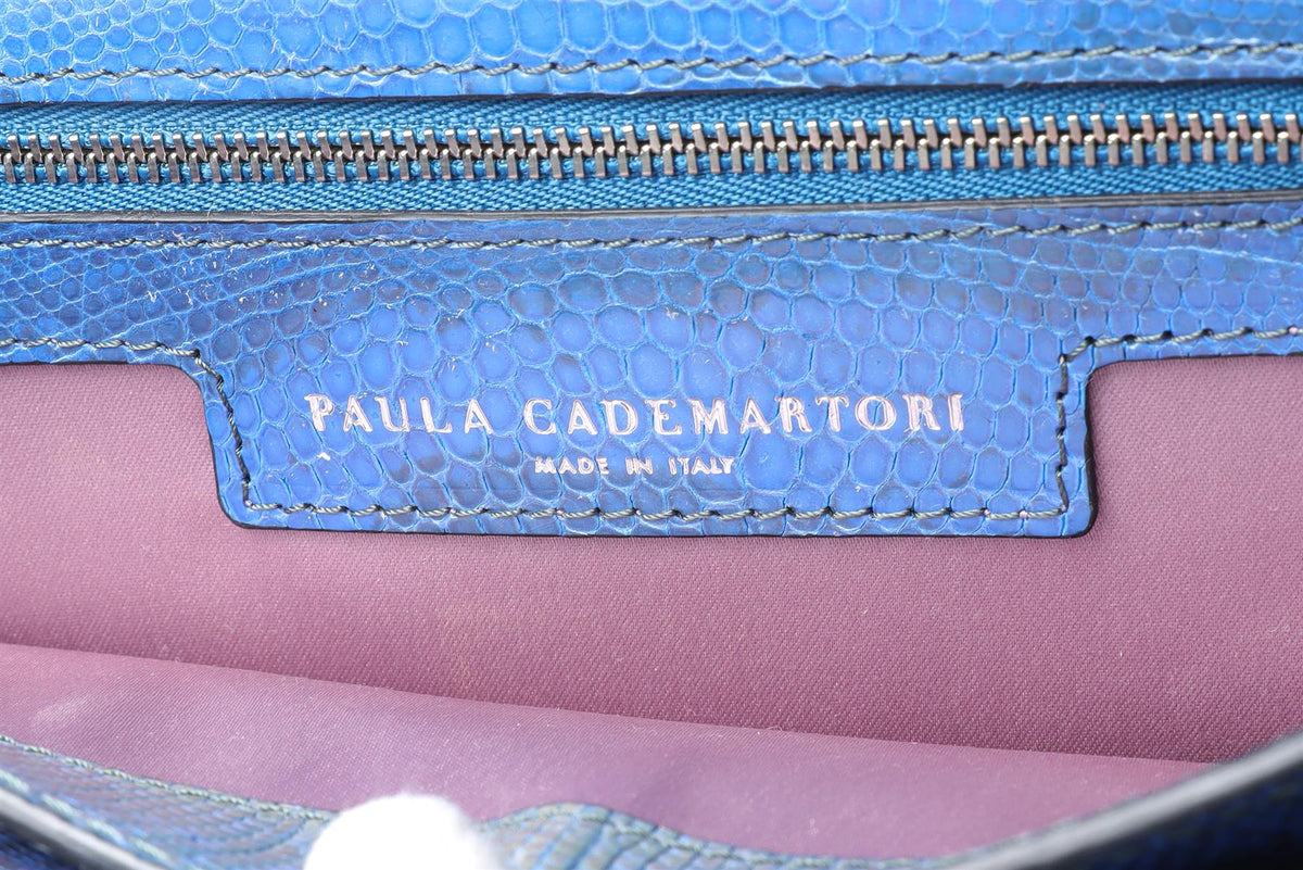 PAULA CADEMATORI BLUE LEATHER BAG