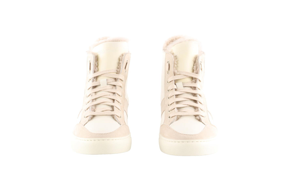 ME+EM ECRU LEATHER SNEAKERS EU 38.5