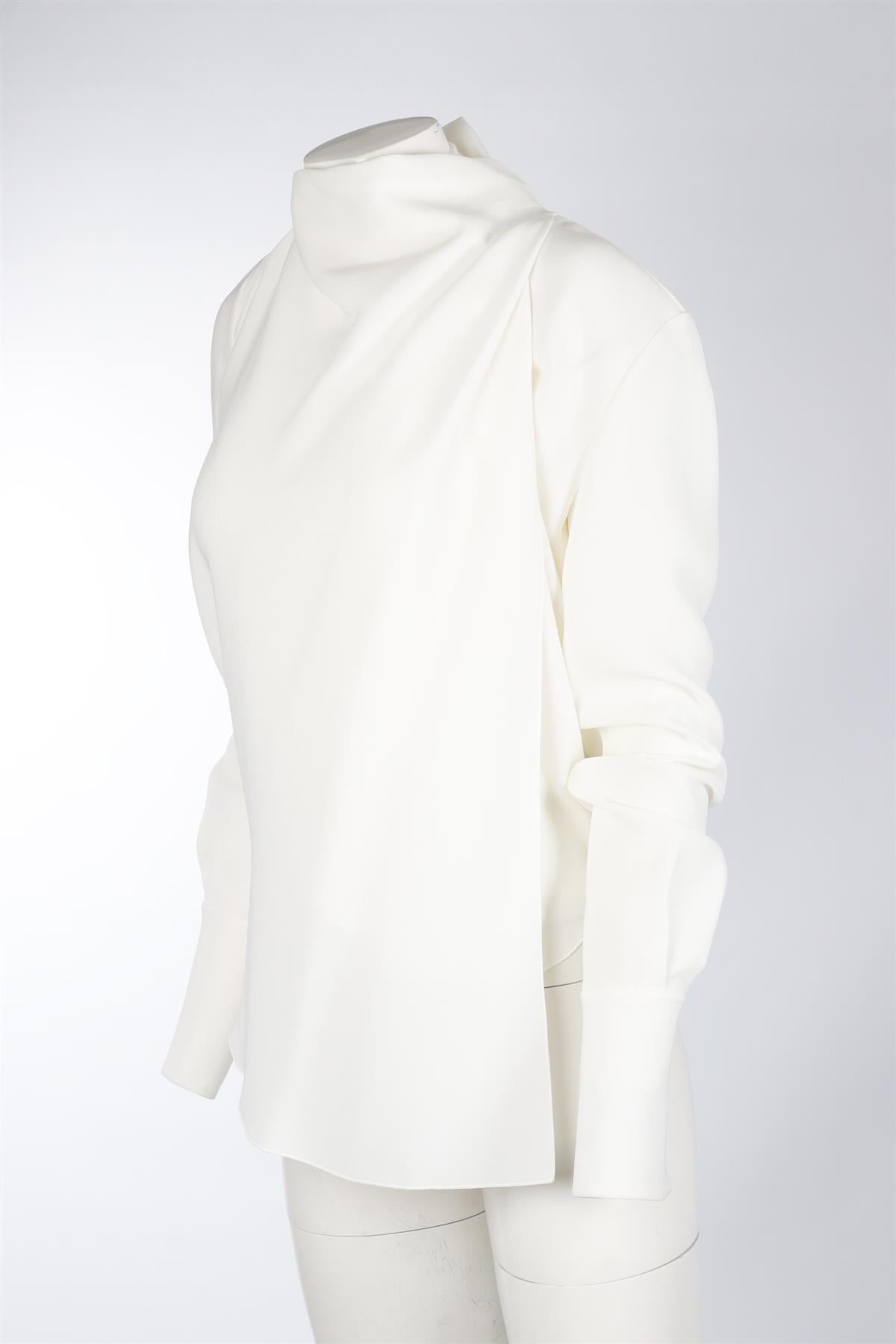 CELINE IVORY CREPE TOP FR 34 UK 6