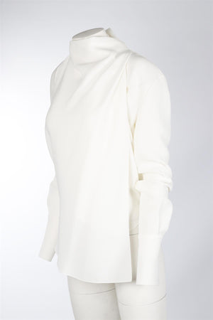 CELINE IVORY CREPE TOP FR 34 UK 6