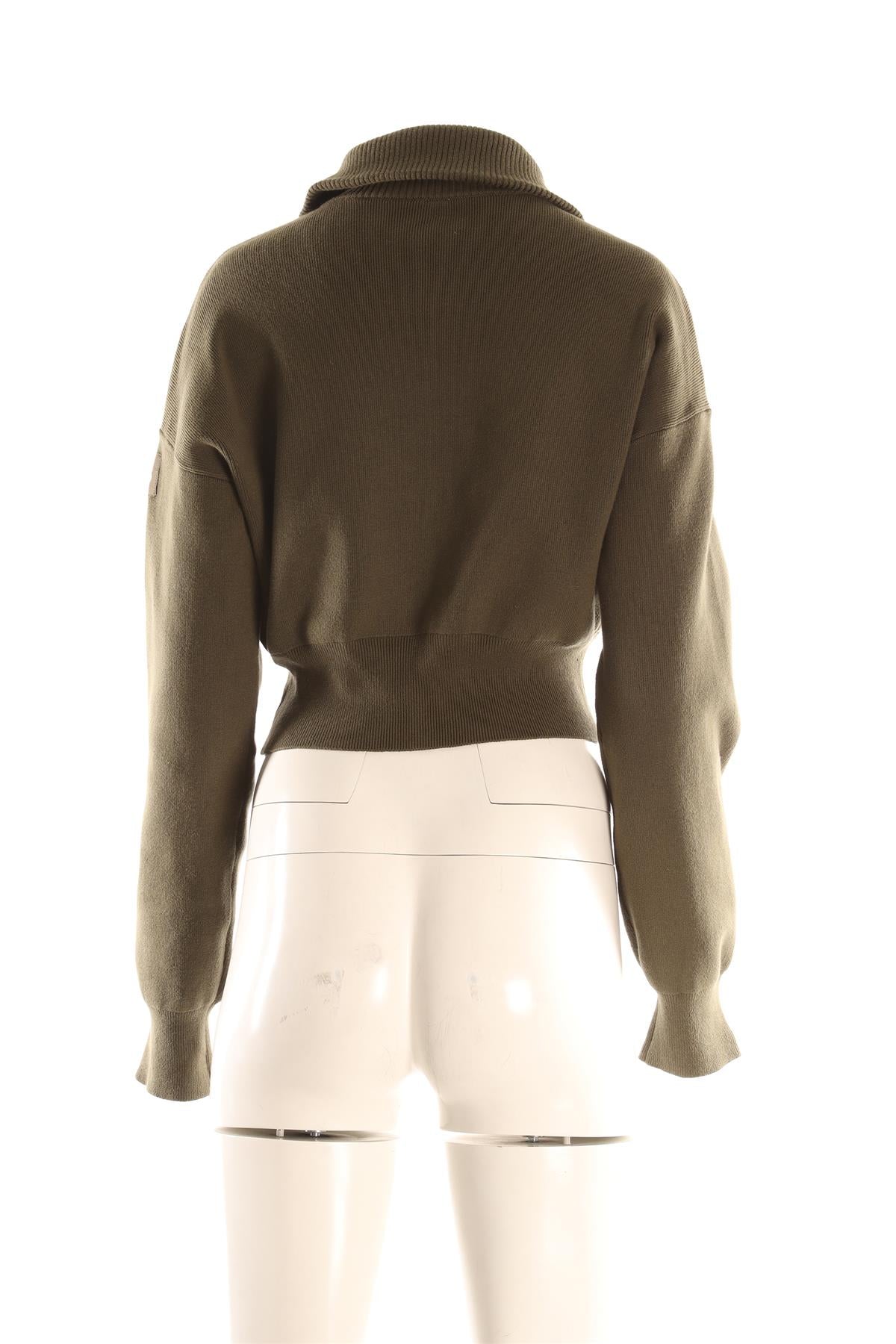 ALO YOGA GREEN COTTON CARDIGAN MEDIUM