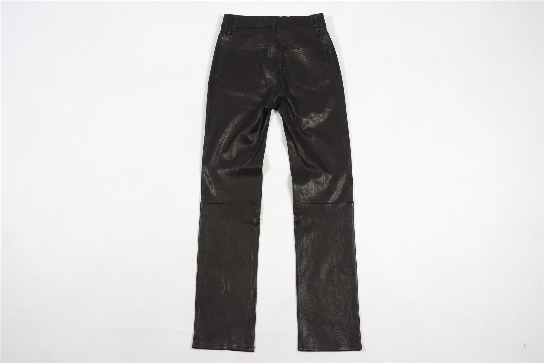 FRAME BLACK LEATHER SKINNY PANTS W 25 UK 6-8