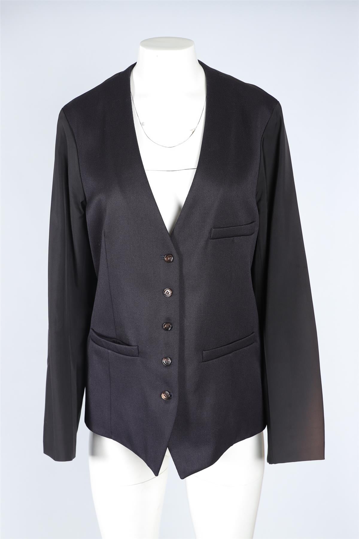 CHLOÉ BLACK WOOL JACKET FR 44 UK 16