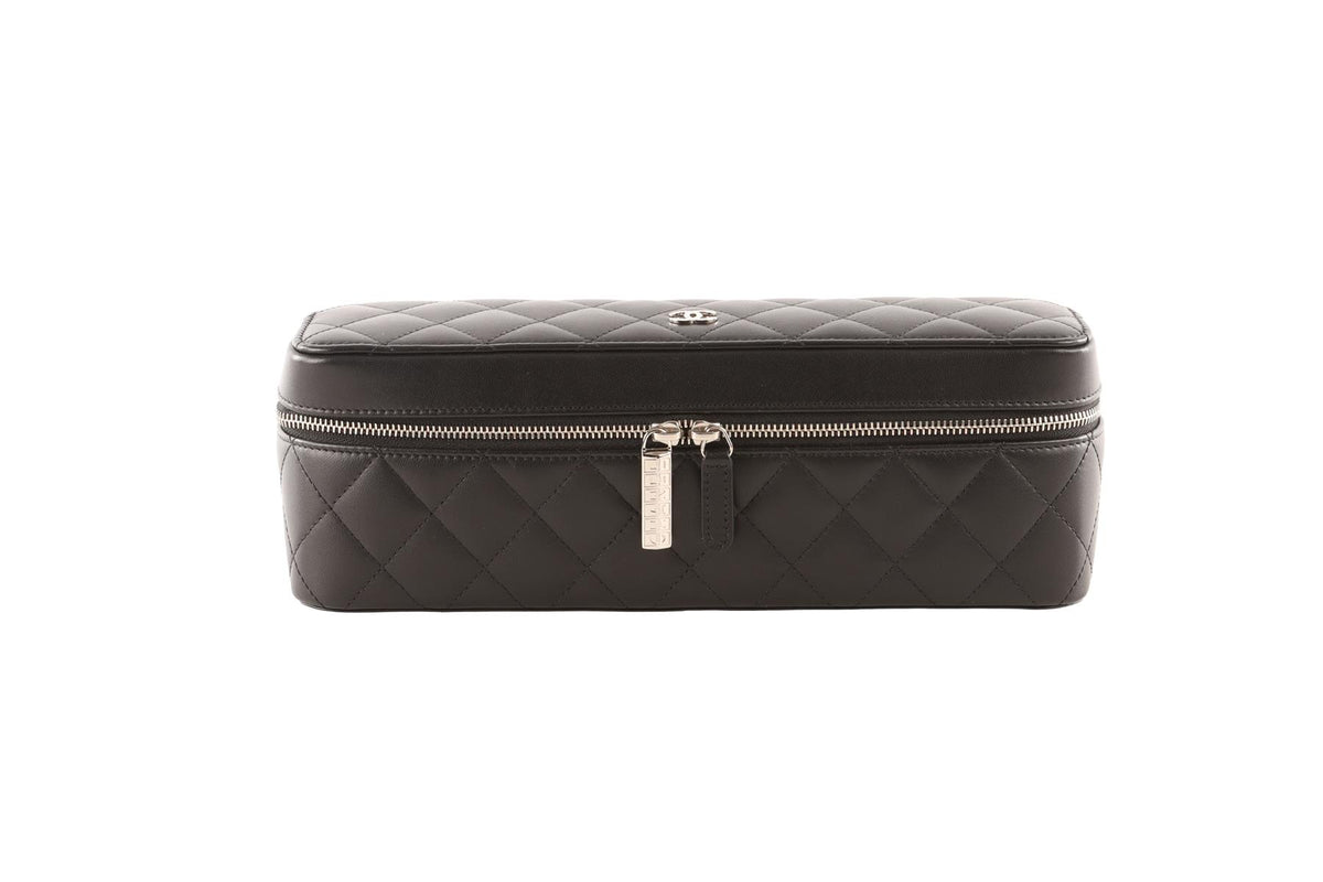 CHANEL BLACK 2016 CC QUILTED LEATHER WATCH CASE
