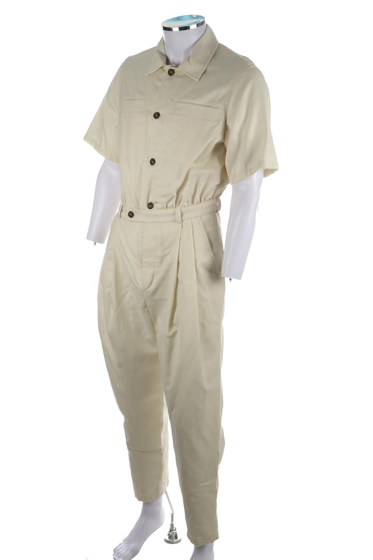 KING & TUCKFIELD CREAM MENS COTTON BOILERSUIT SMALL