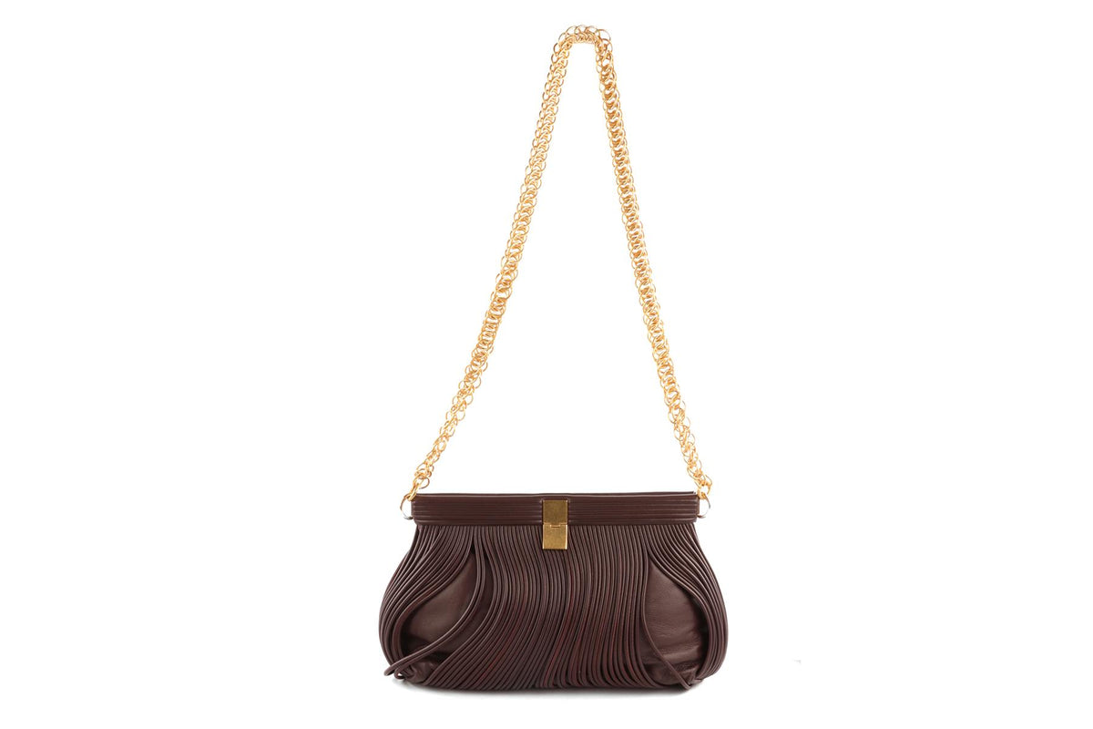 PROENZA SCHOULER BURGUNDY ROLO FRINGE LEATHER SHOULDER BAG