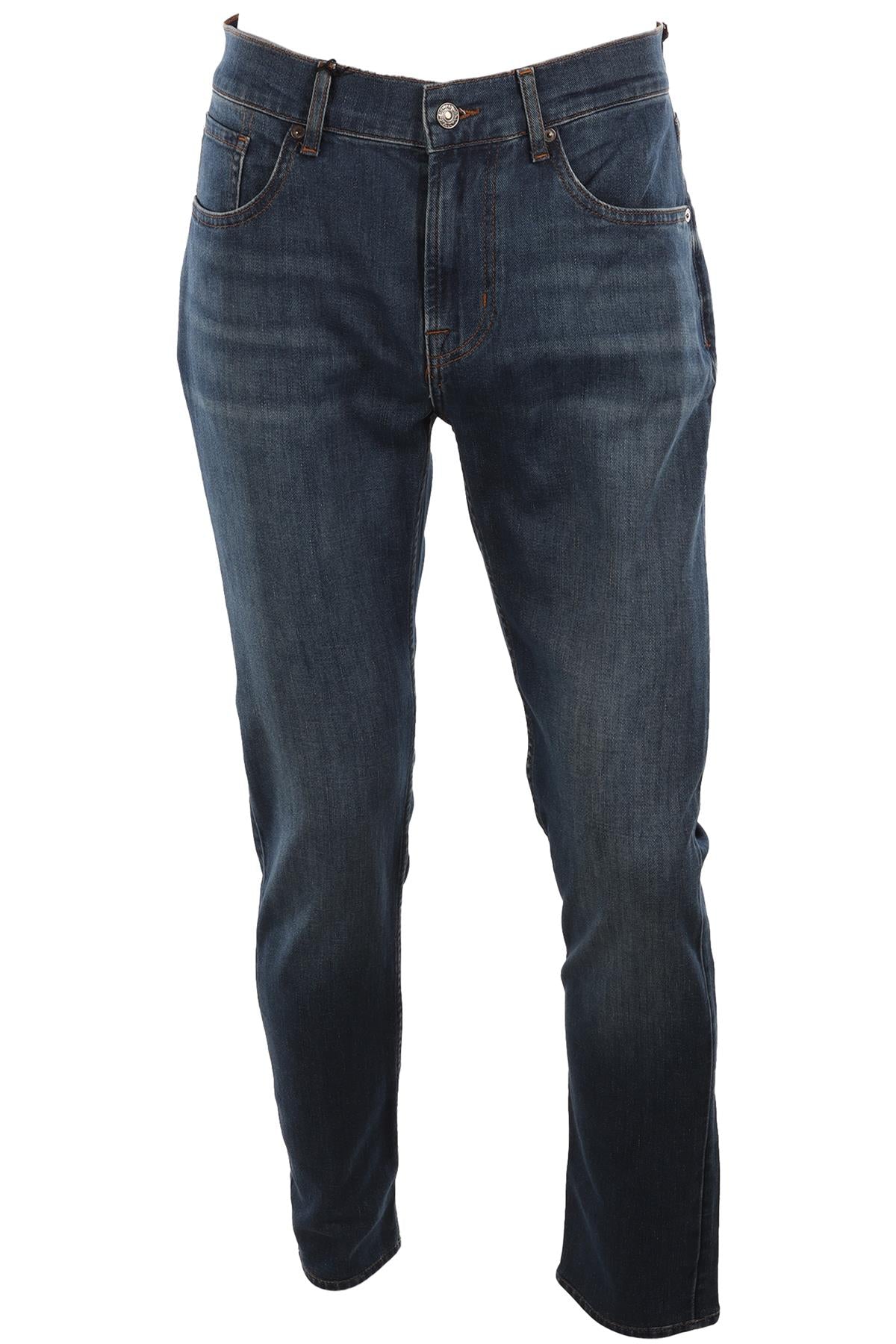 7 FOR ALL MANKIND BLUE TAPERED LEG JEANS UK 32