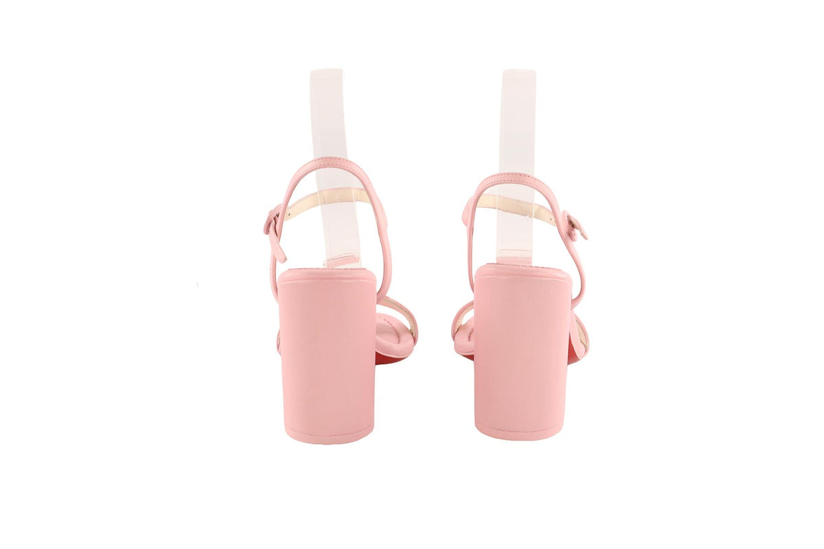 CHRISTIAN LOUBOUTIN PINK MISS JANE LEATHER SANDALS EU 37 UK 4 US 7