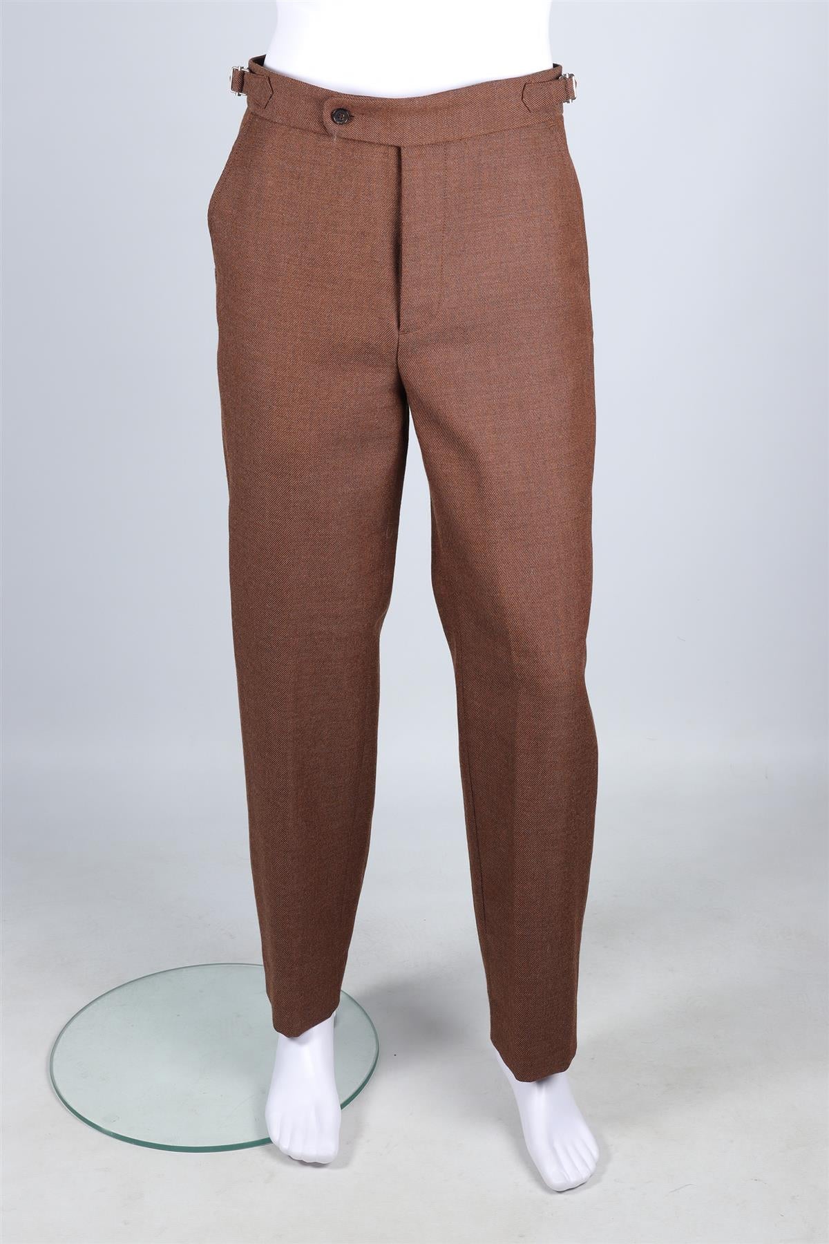 BODE BROWN MEN'S WOOL STRAIGHT LEG PANTS UK/US WAIST 30