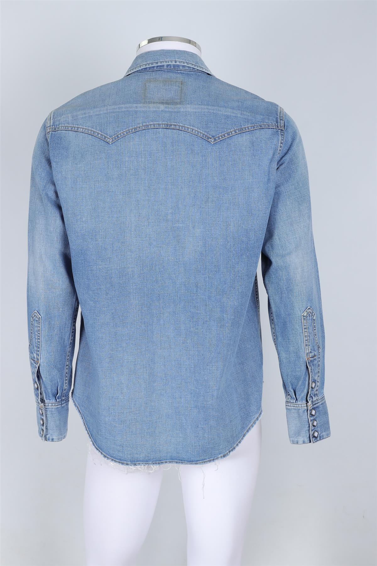 THE LETTERS BLUE MEN'S DENIM SHIRT MEDIUM