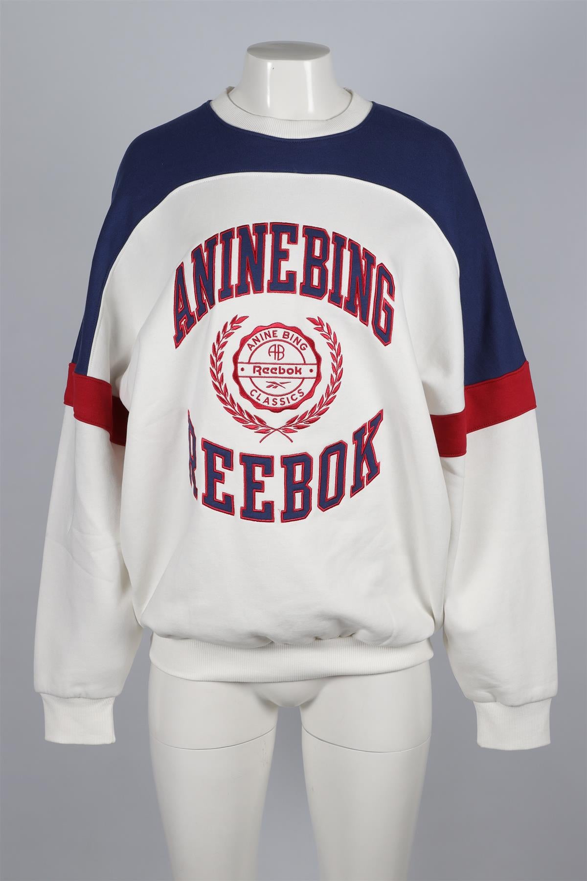 ANINE BING + REEBOK WHITE COTTON SWEATSHIRT XSMALL