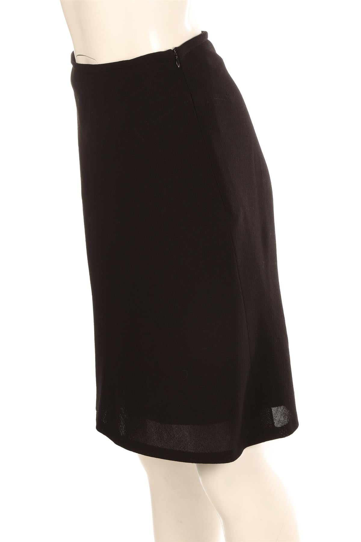 FONTANA COUTURE BLACK WOOL MINI SKIRT IT 40 UK 8