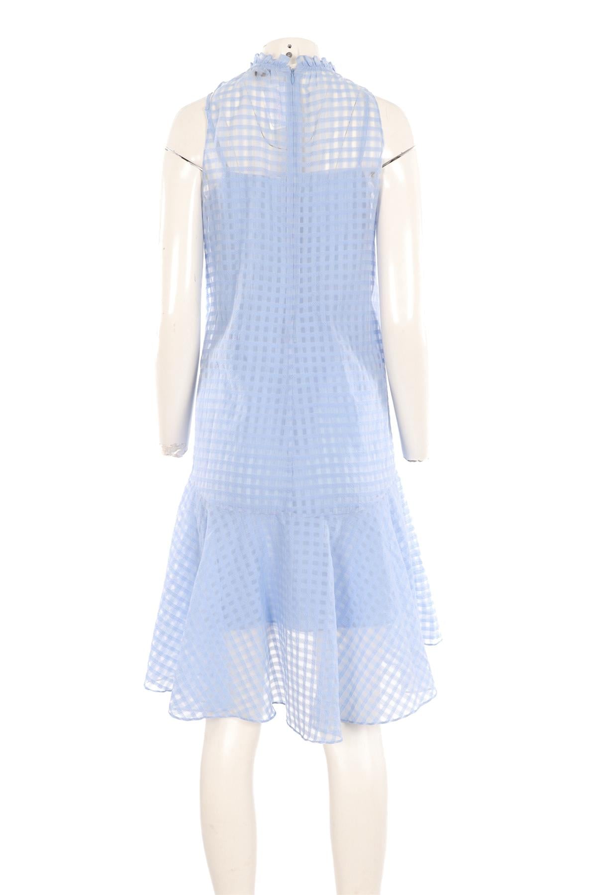 ME+EM BLUE COTTON MIDI DRESS UK 8