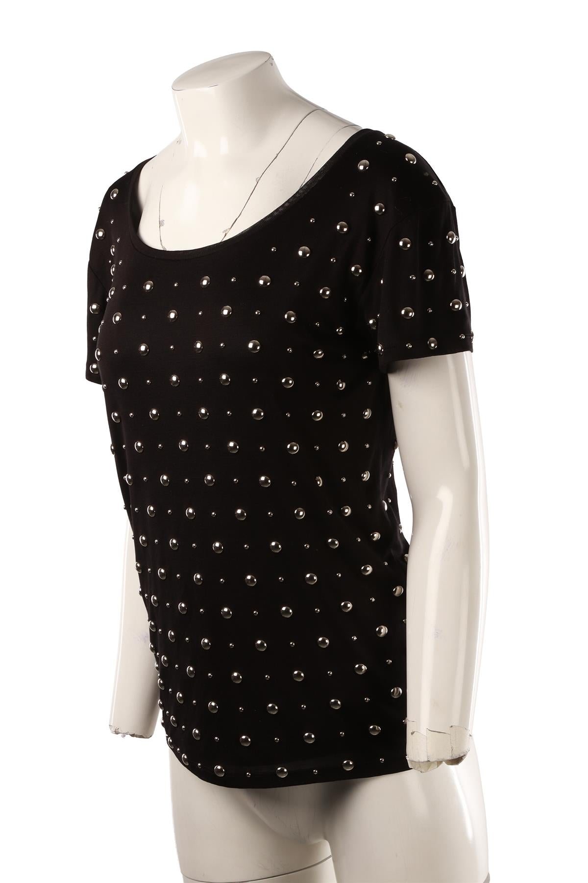 BLACK SILK T-SHIRT