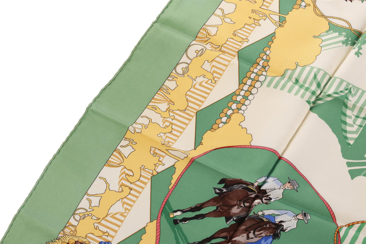 GREEN FERIA DE SEVILLA SILK SCARF