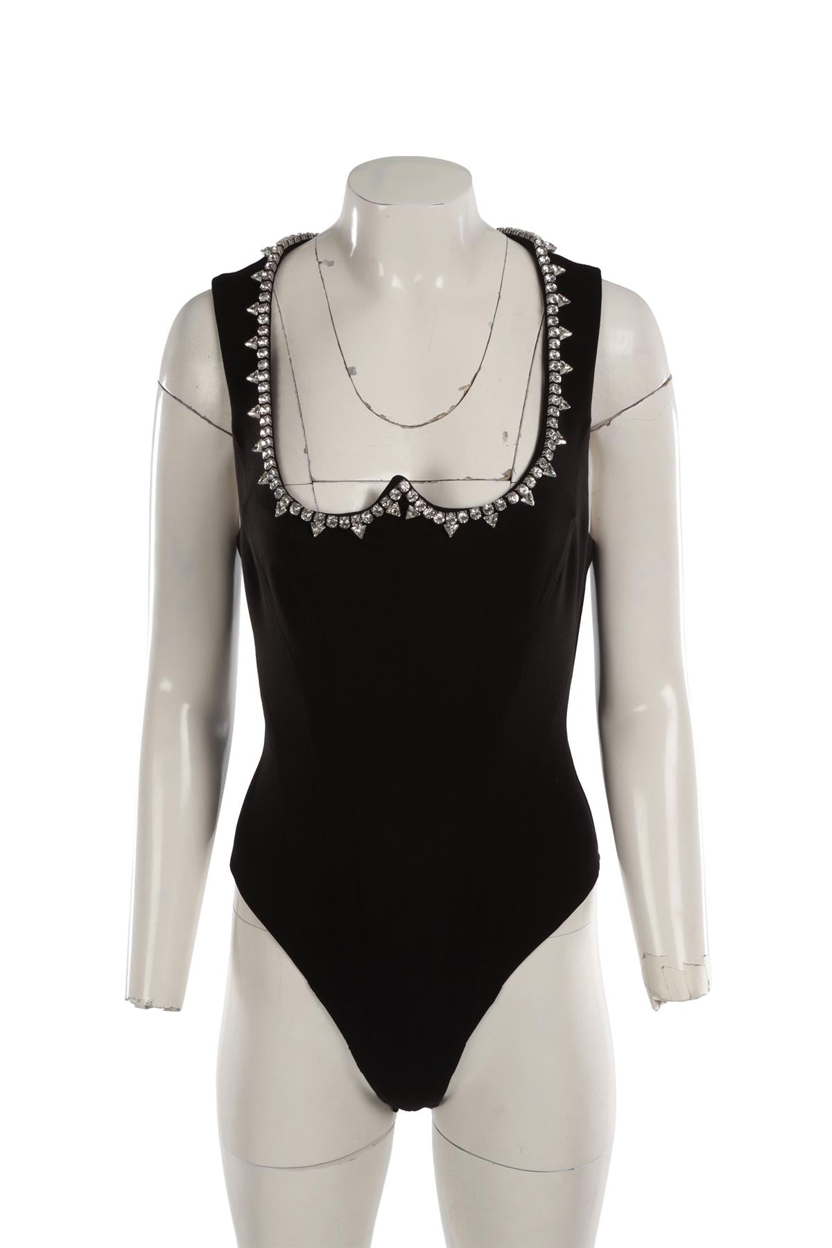 AREA BLACK SPANDEX BODYSUIT MEDIUM