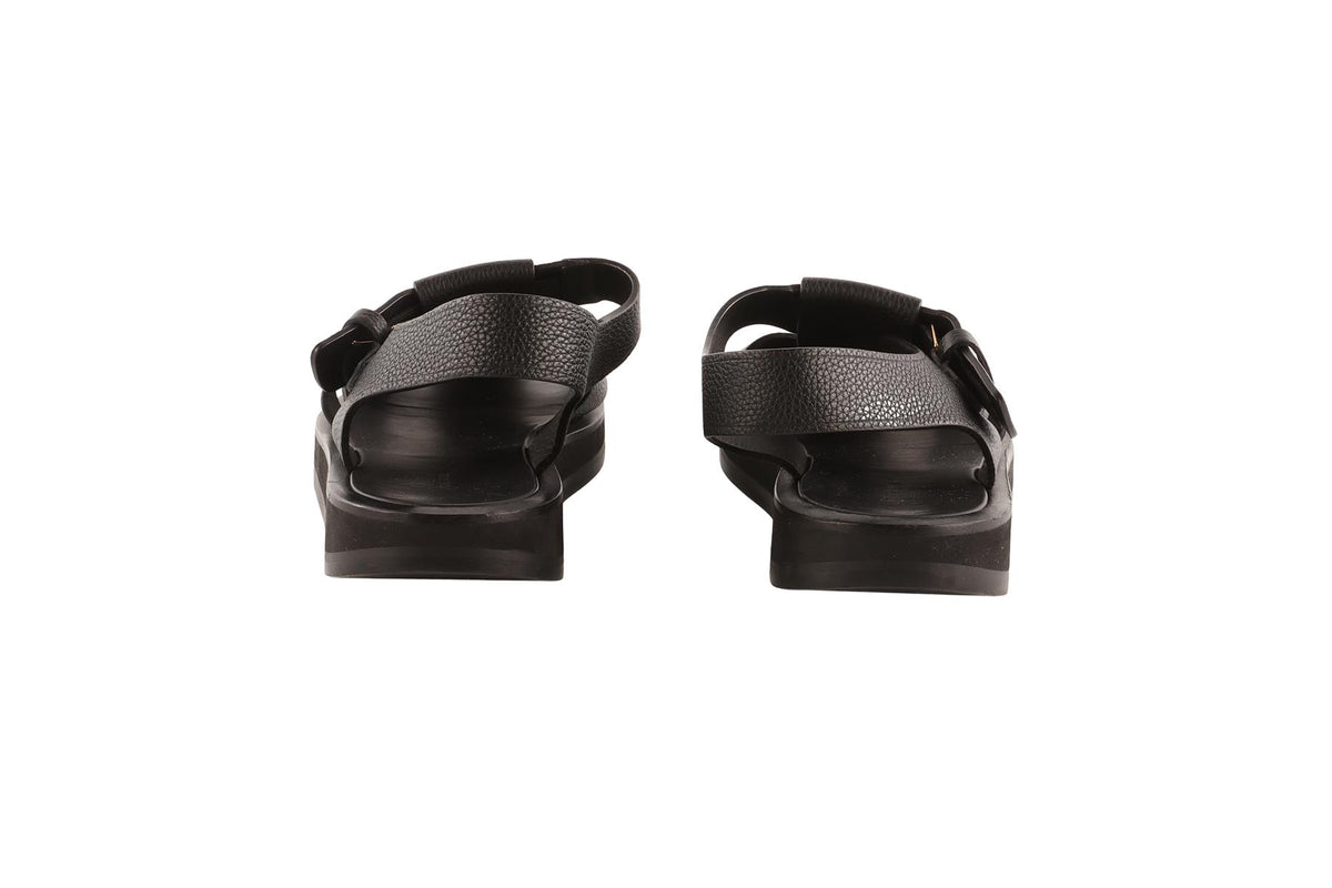 THE ROW BLACK FISHERMAN LEATHER SANDALS EU 38 UK 5 US 8