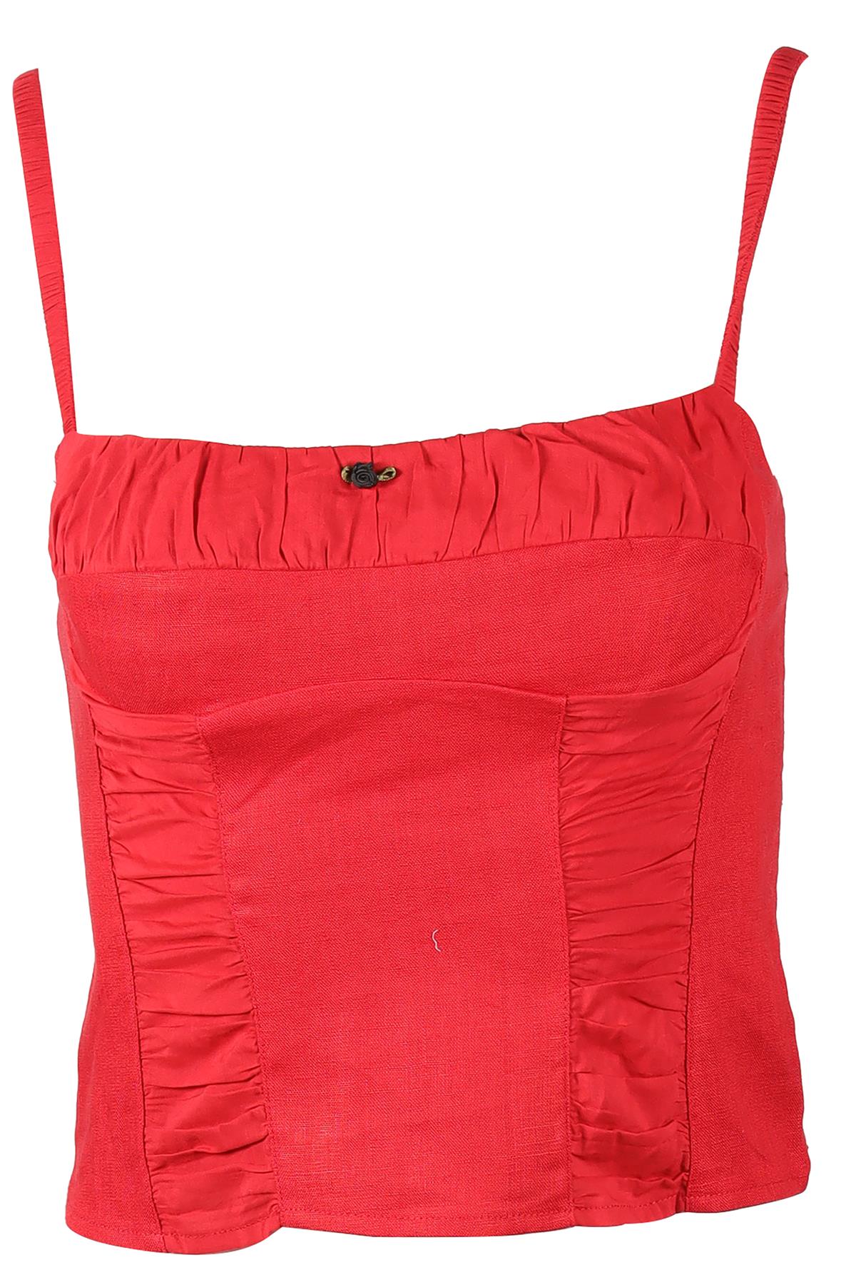 REFORMATION RED LINEN TOP US 2 UK 6