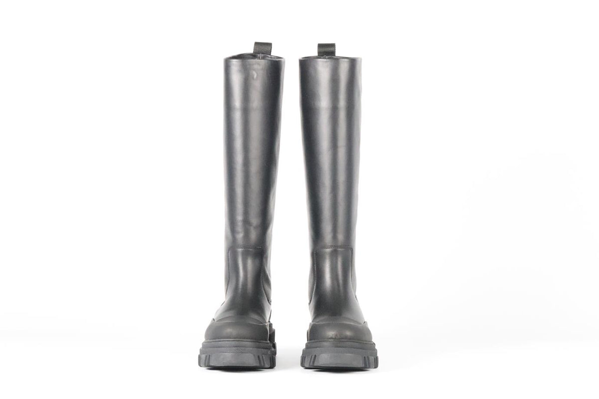 GANNI LEATHER PLATFORM KNEE HIGH BOOTS EU 38 UK 5 US 8