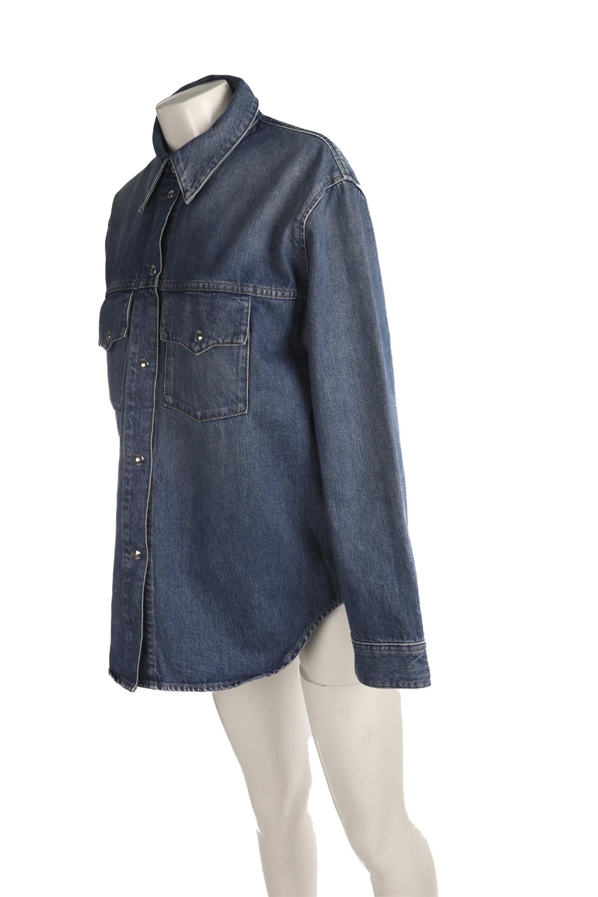 KHAITE BLUE DENIM SHIRT US 4 UK 8
