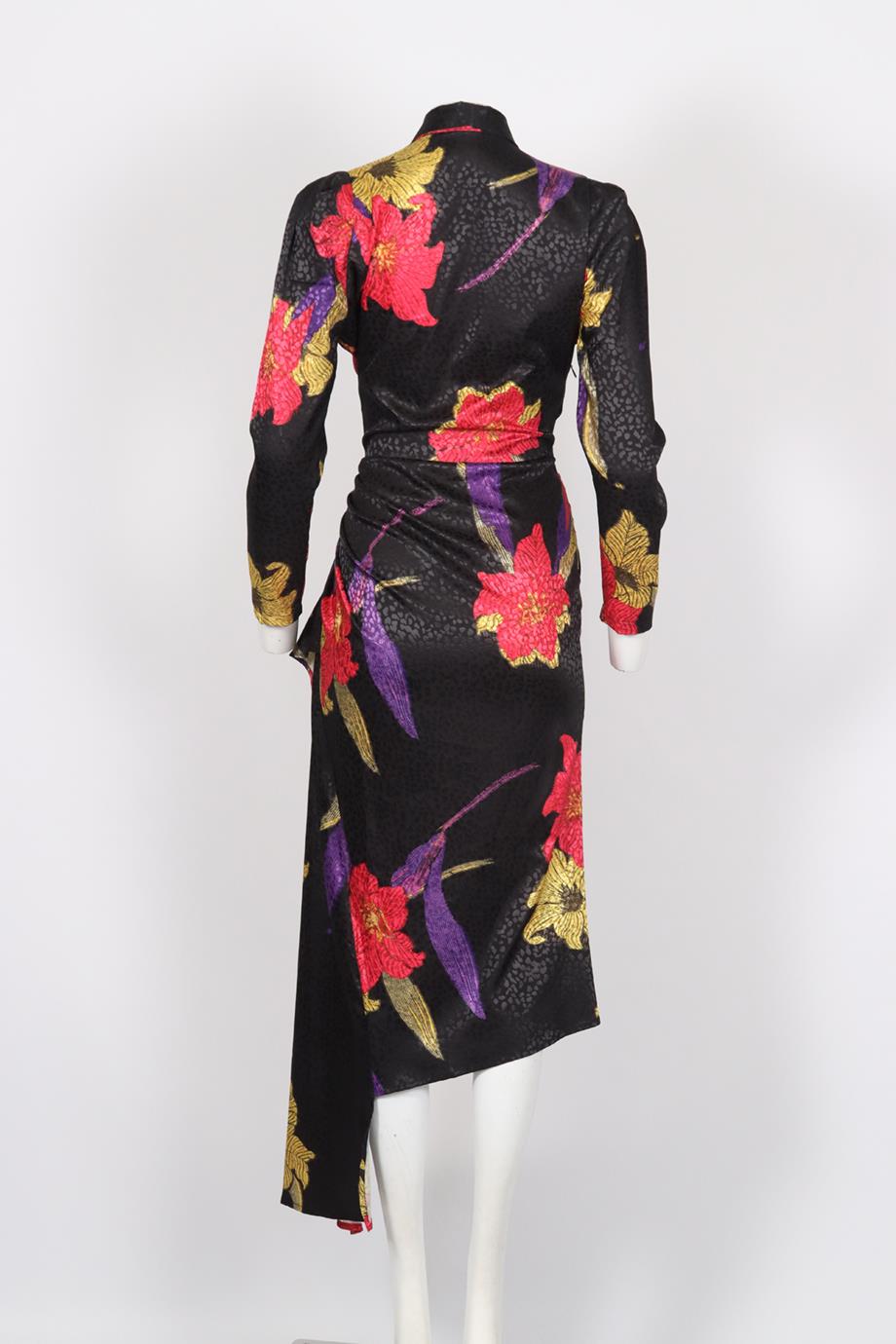 DODO BAR OR PRINTED SATIN MIDI DRESS IT 42 UK 10