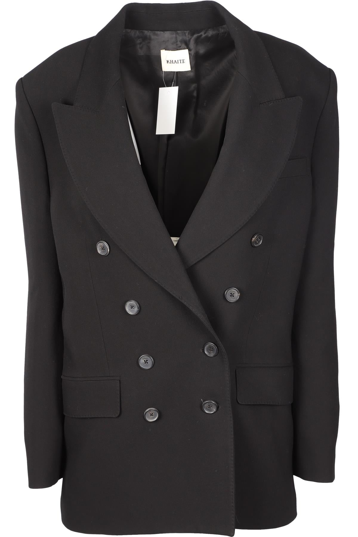 KHAITE BLACK WOOL BLAZER US 2 UK 6