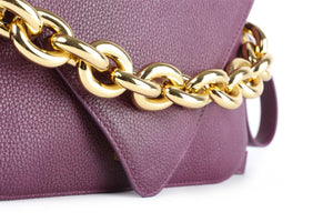 BOTTEGA VENETA PURPLE MOUNT SMALL LEATHER SHOULDER BAG