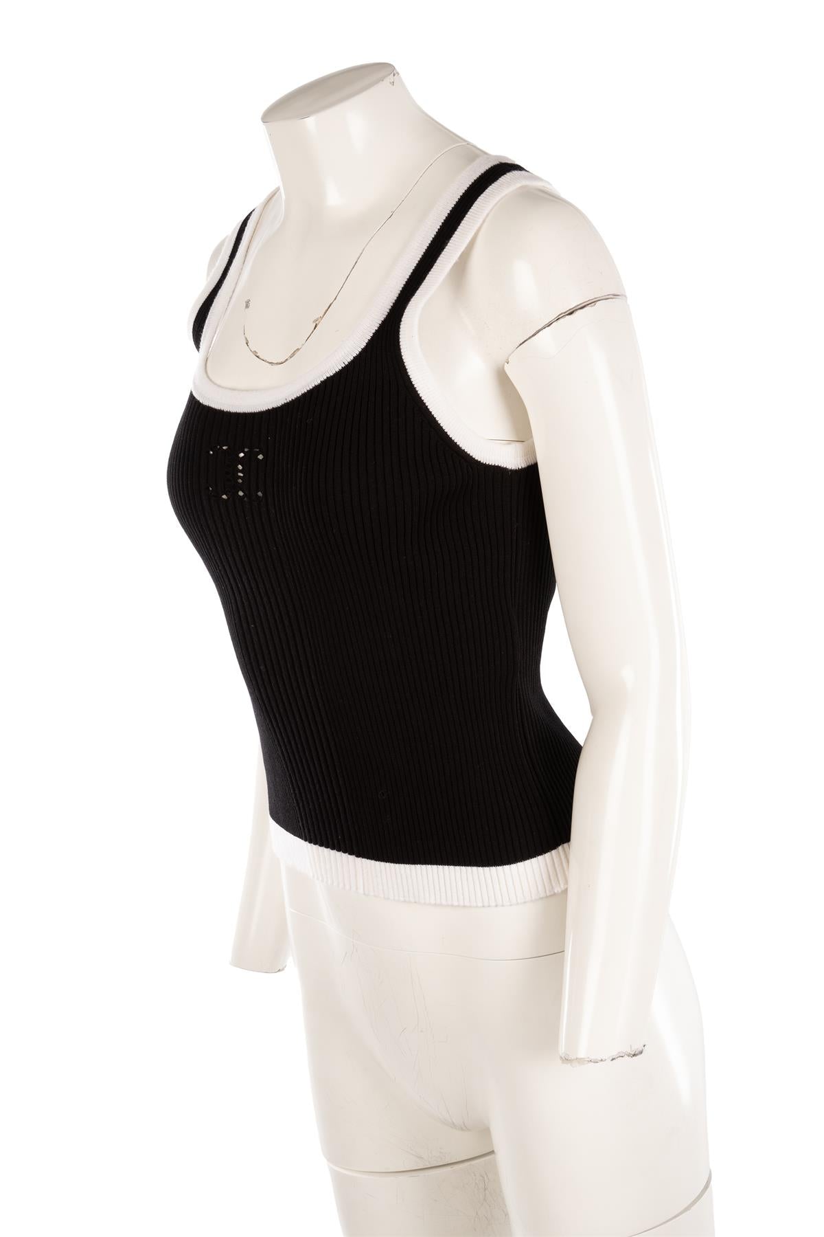 CHANEL BLACK 2025 COTTON TOP FR 40 UK 12