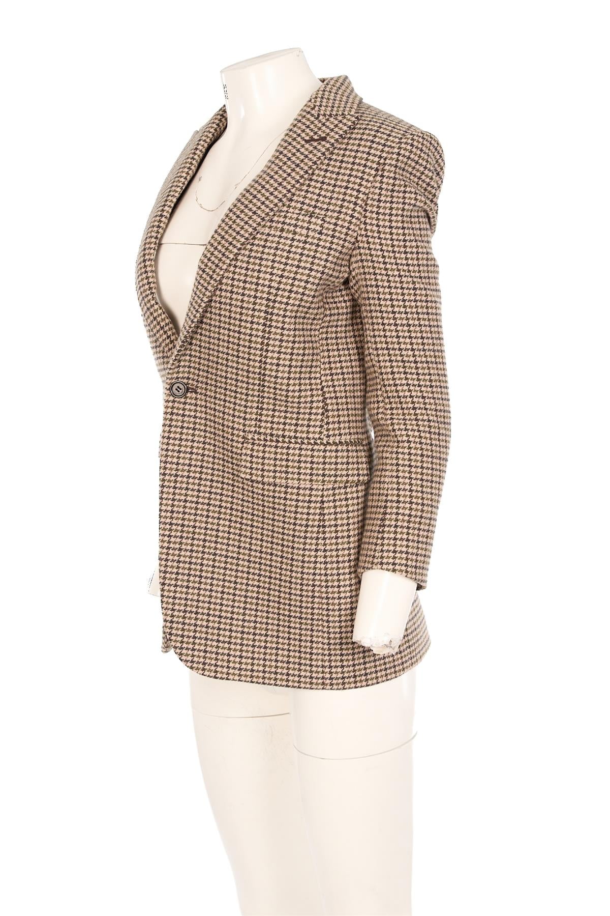 SAINT LAURENT BEIGE WOOL BLAZER UK 8 FR 36