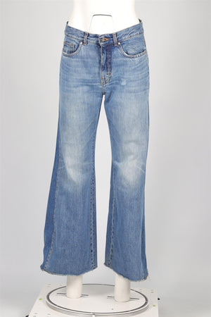 ME+EM BLUE HIGH RISE WIDE LEG JEANS W27 UK 8-10