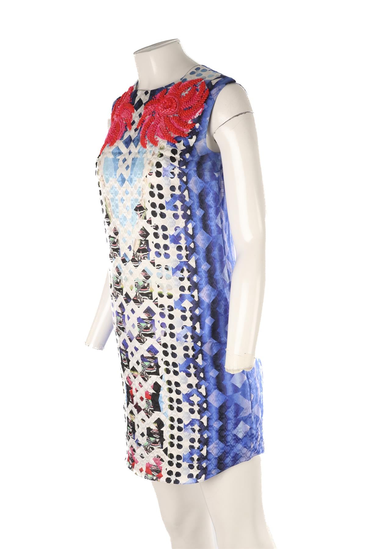 PETER PILOTTO BLUE SILK MINI DRESS UK 8