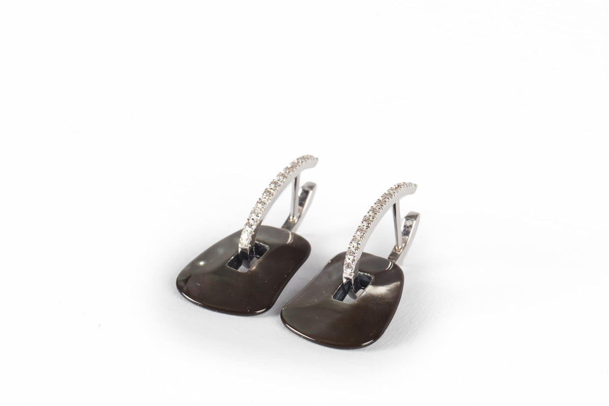 MATTIOLI PUZZLE 18KT WHITE GOLD AND DIAMONDS EARRINGS AND 11 COLOURED PAIRS SET