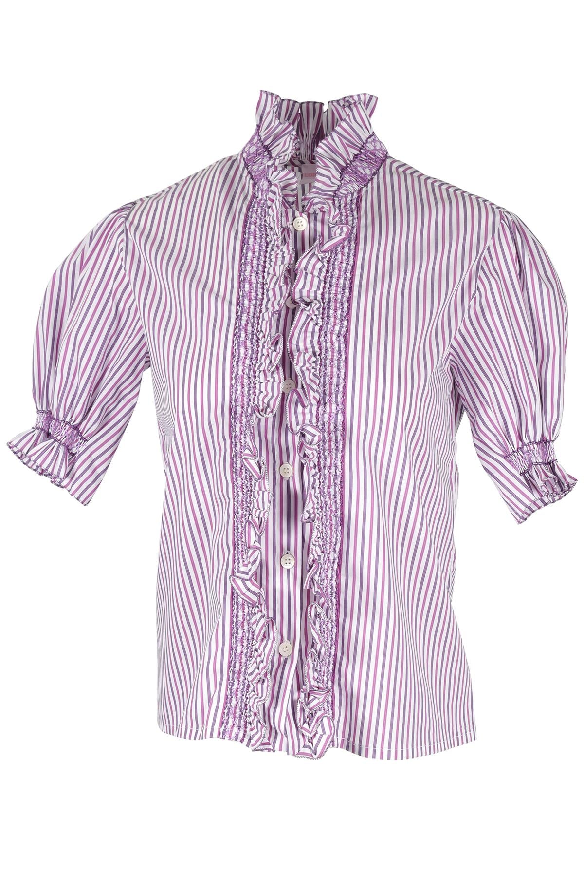 LORETTA CAPONI PURPLE COTTON SHIRT MEDIUM