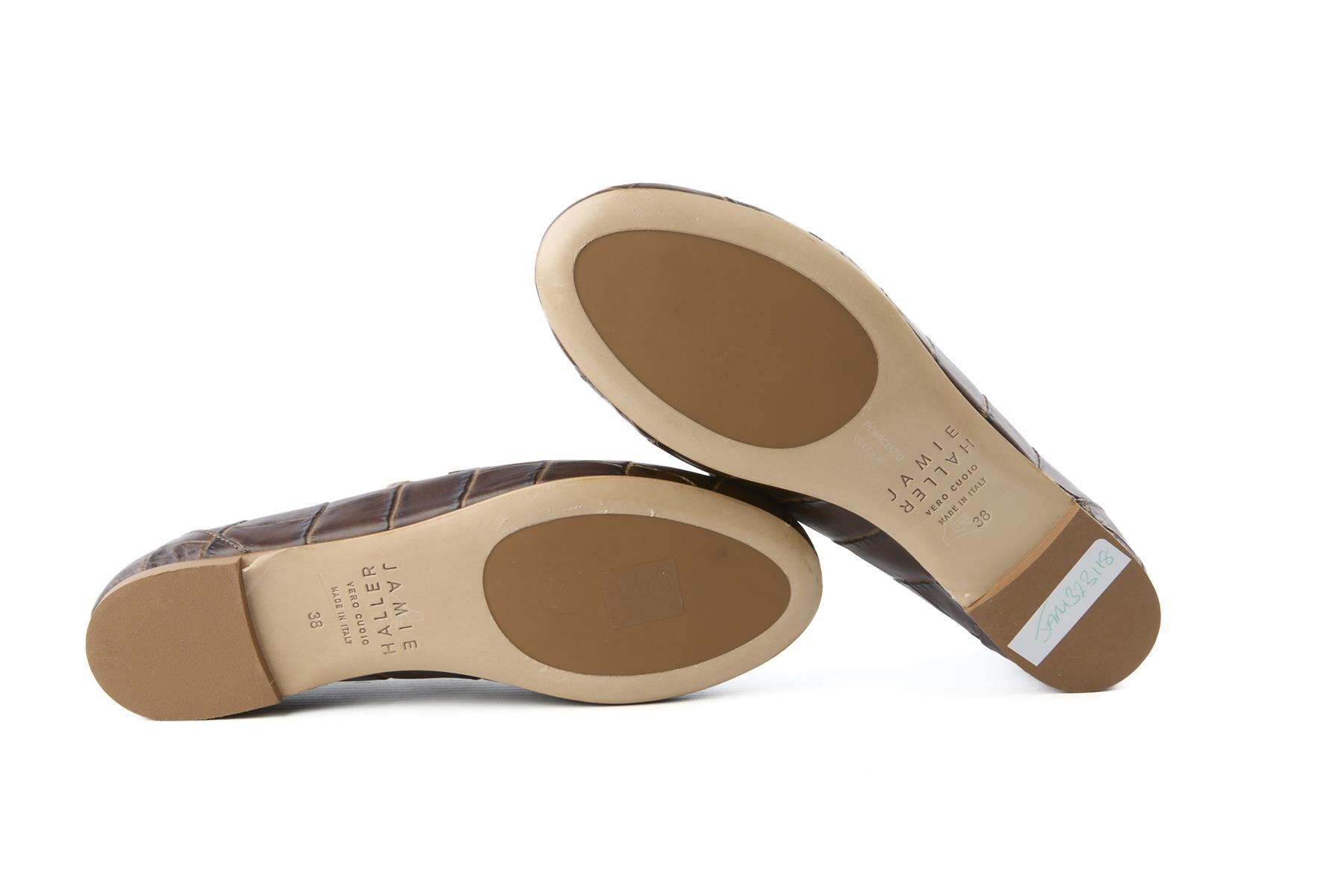 JAMIE HALLER BROWN THE PENNY LEATHER LOAFERS EU 38 UK 5 US 8