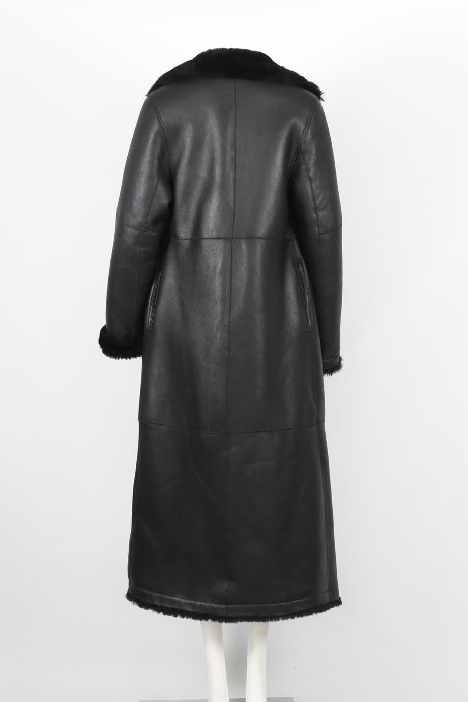 SAKS POTTS SHEARLING AND LEATHER COAT XSMALL