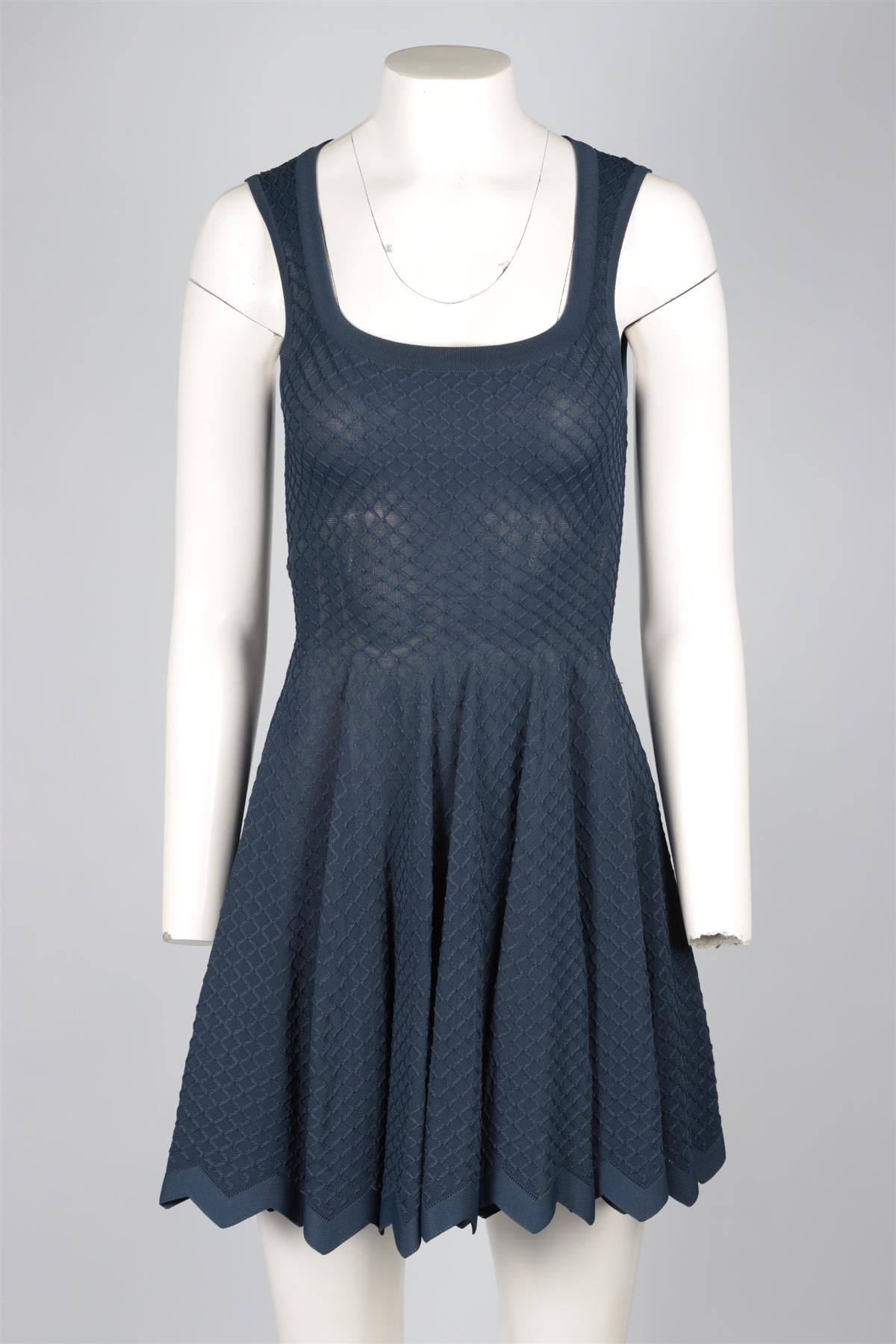 ALAÏA NAVY KNIT MINI DRESS FR 36 UK 8